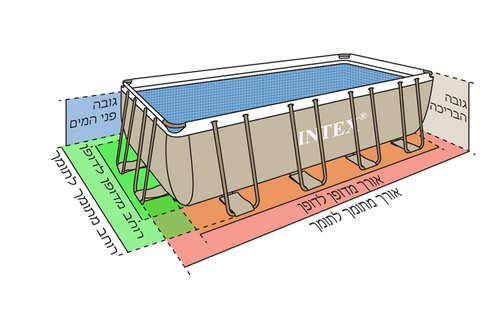 > בריכת עמודים פריזמה מלבנית 4.00X2.00X1.00 מ'
