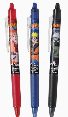 עט מחיק 0.7 עם לחצן PILOT FRIXION CLICKER - מהדורה מוגבלת  NARUTO (מגוון צבעים)  