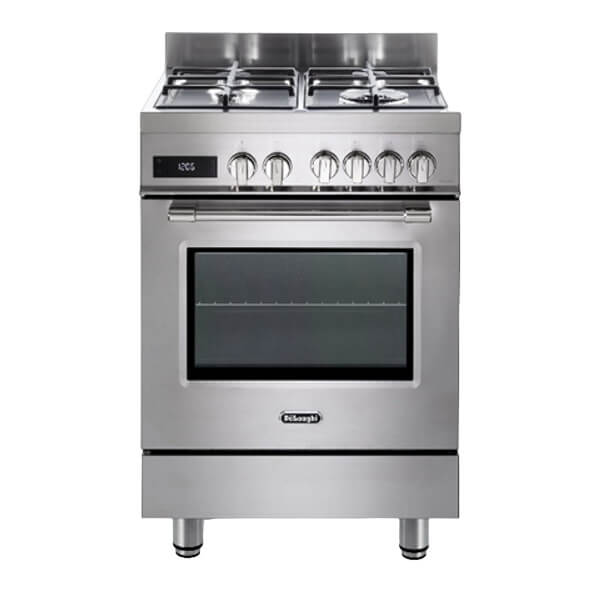 תנור משולב כיריים גז 4 להבות דלונגי PRO66MXLPZ-IL נירוסטה