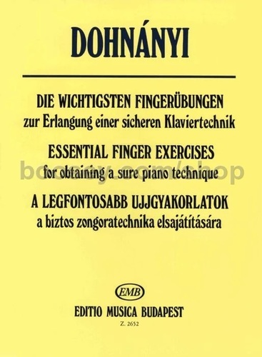 ספר תווים Dohnányi: Essential Finger Exercises 