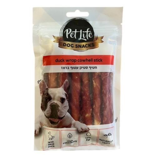 חטיף פטלייף סטיק עטוף ברווז לכלב 80 גרם Pet Life