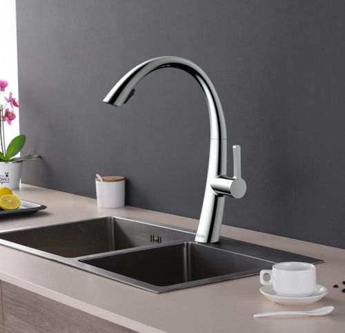 ברז מטבח נשלף שני מצבים דגם K114 - ניקל מבריק