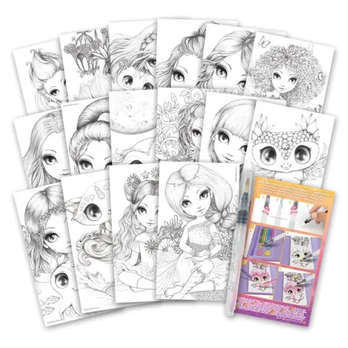 ערכת יצירה בצבעי מים כוללת עפרונות, צבעים ו 16 איורים לצביעה, מתאים גם לקחת לנסיעות