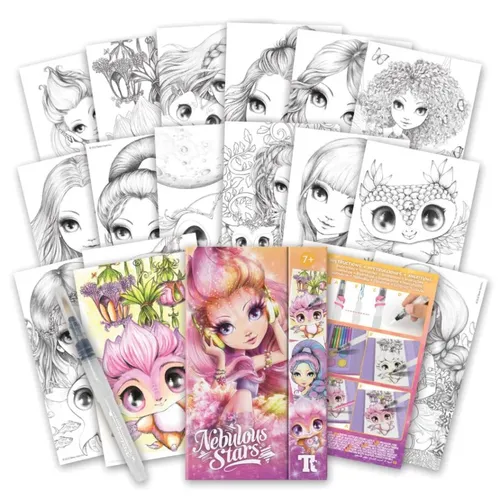 ערכת יצירה בצבעי מים כוללת עפרונות, צבעים ו 16 איורים לצביעה, מתאים גם לקחת לנסיעות