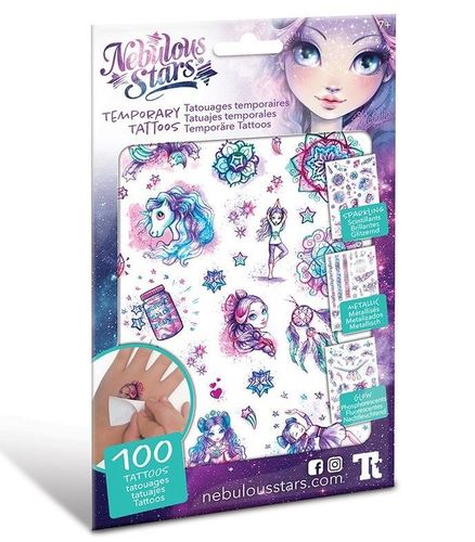 ערכה עם 100 קעקועים זמניים (מגוון עיצובים)