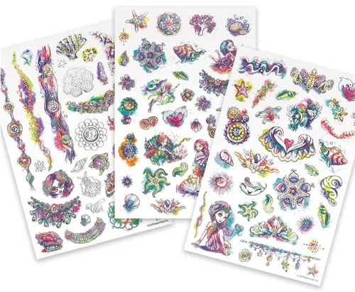 ערכה עם 100 קעקועים זמניים (מגוון עיצובים)