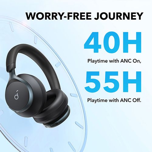 אוזניות קשת On-Ear Anker Soundcore Space One בצבע שחור