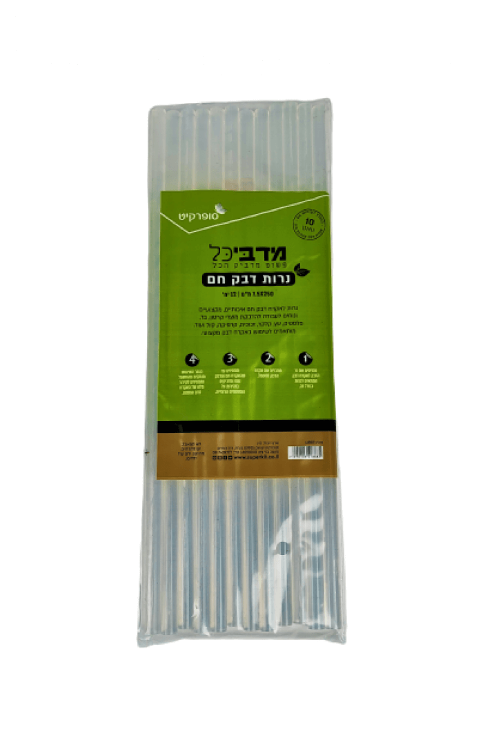 נרות דבק חם 7.5 מ"מ לאקדח דבק מיני (12 יח)