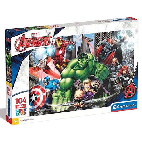 פאזל 104 חלקים מקסי גיבורי על קלמטוני - Clementoni Avengers 23688