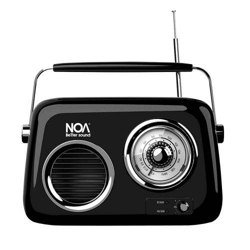 NOA Retro רדיו משולב רמקול Bluetooth מעוצב בסגנון רטרו - שחור