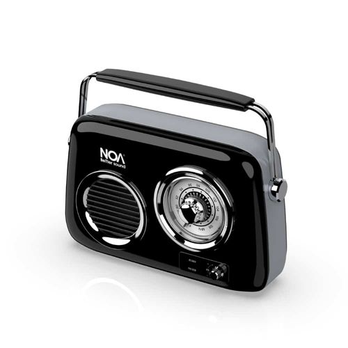 NOA Retro רדיו משולב רמקול Bluetooth מעוצב בסגנון רטרו - שחור