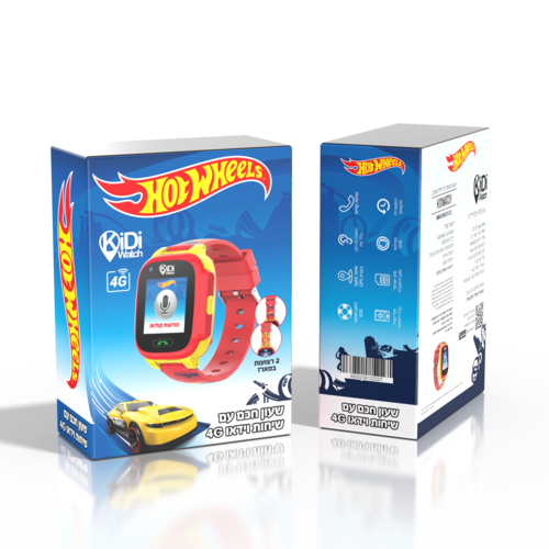 Kidiwatch הוט ווילס 4G דור 4 שעון טלפון חכם 2 רצועות במארז
