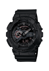 שעון G-Shock GA110MB-1A סדרה צבאית - שחור/מידה אחת, שחור, כרונוגרף