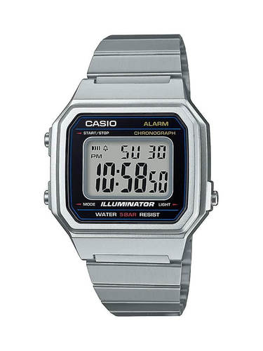 שעון יד דיגיטלי וינטאג' עם רצועת Stainless Steel כסופה Casio B650WD-1ADF