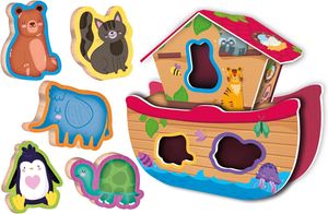 תיבת נוח תלת מימדית מעץ עם התאמת צורות 5 חיות