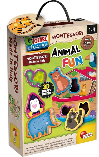 תיבת נוח תלת מימדית מעץ עם התאמת צורות 5 חיות