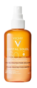 ספריי מים סולאריים להגנה מהשמש SPF50 | גוון עור זהוב ומראה עור זוהר - עם בטא קרוטן | Capital Soleil וישי