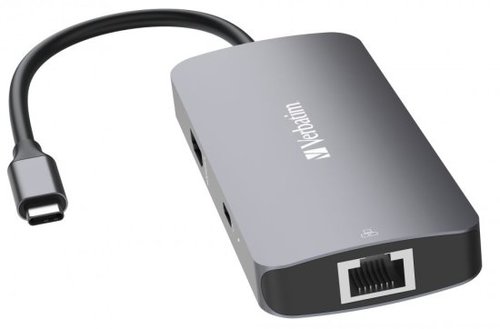VERBATIM USB-C™PRO MULTIPORT HUB RJ45 | 2 x USB-A | USB-C® PD