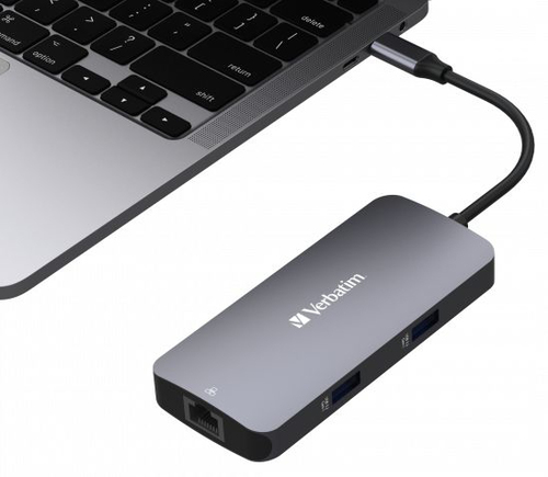 VERBATIM USB-C™PRO MULTIPORT HUB RJ45 | 2 x USB-A | USB-C® PD