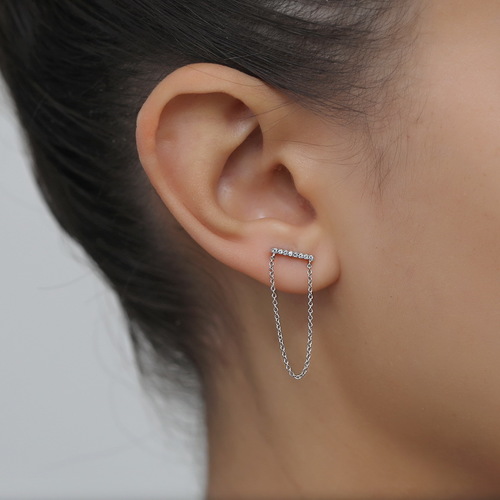 עגילי יהלומים זהב 14K
