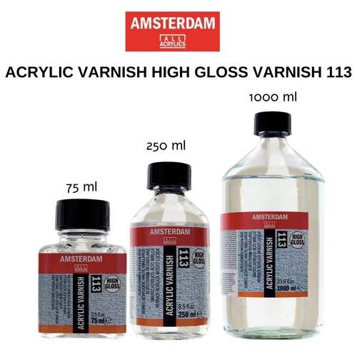 לכה מבריקה מאוד לצבעי אקריליק Amsterdam 113 (מגוון גדלים)
