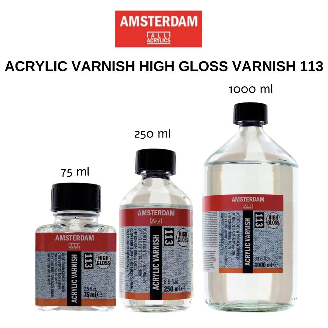 לכה מבריקה מאוד לצבעי אקריליק Amsterdam 113 (מגוון גדלים)