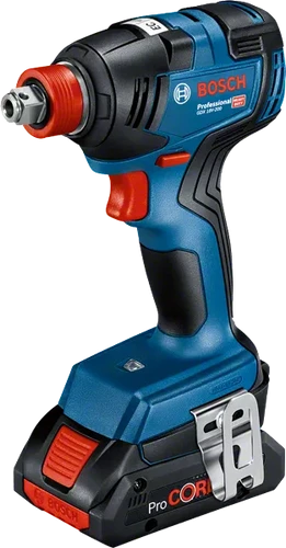 מפתח רטיטה ומברגת אימפקט נטענת 18V במוצר אחד מומנט 200nm + שתי סוללות  4AH ומטען דגם GDX 18V-200 בוש
