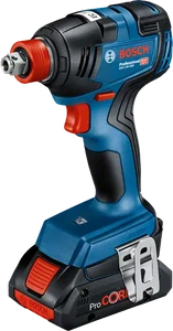מפתח רטיטה ומברגת אימפקט נטענת 18V במוצר אחד מומנט 200nm + שתי סוללות  4AH ומטען דגם GDX 18V-200 בוש
