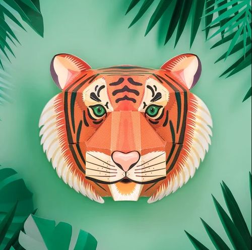 ערכת אומנות בנייר - ראש טיגריס