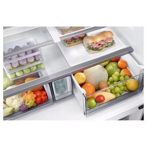 מקרר 4 דלתות 854 ליטר Samsung RF83DB9025BK זכוכית שחורה