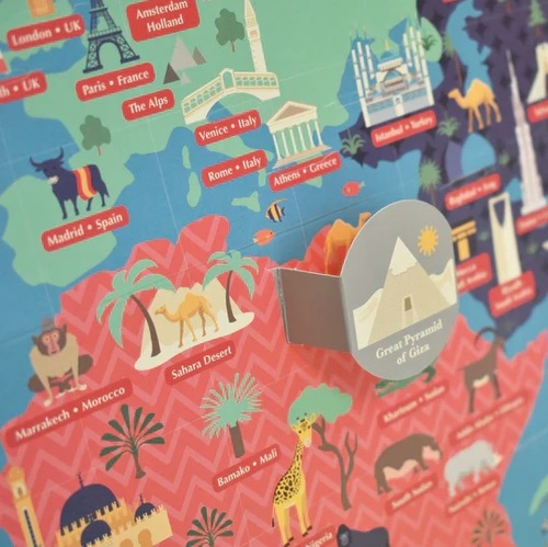 ערכת אומנות בנייר - מפת העולם