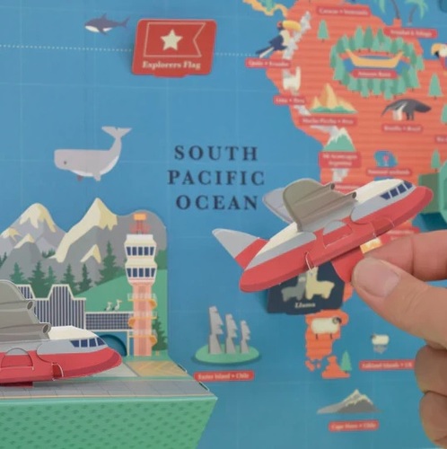 ערכת אומנות בנייר - מפת העולם