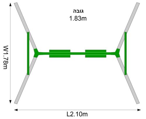 מתקן נדנדות כפול עשוי מתכת
