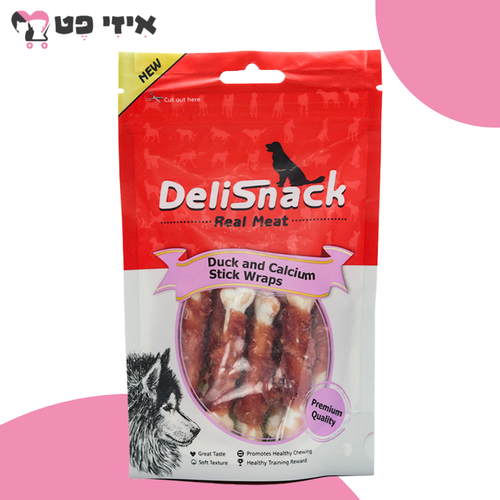 חטיף דליסנק ברווז עם סידן לכלב 80 גרם DeliSnack