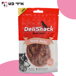 חטיף דליסנק חזה ברווז מיובש לכלב 80 גרם DeliSnack