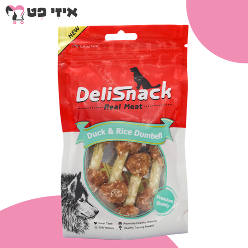 חטיף דליסנק משקולות ברווז לכלב 80 גרם DeliSnack