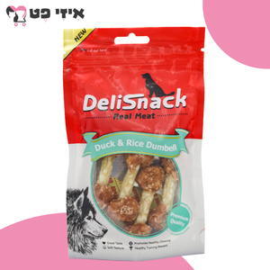 חטיף דליסנק משקולות ברווז לכלב 80 גרם DeliSnack