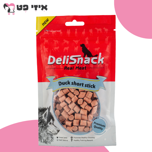 חטיף דליסנק מקלוני ברווז לכלב 80 גרם DeliSnack