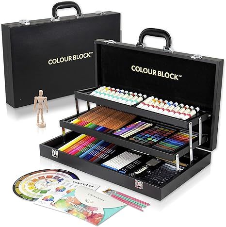  ערכת ציור משולבת במזוודת עץ, 181 חלקים MIXED MEDIA ART SET