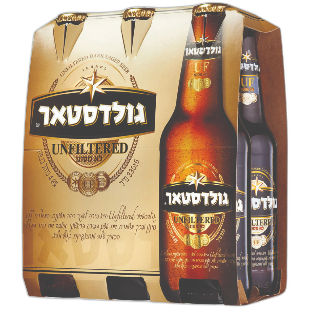 שישייה גולדסטאר לא מסונן - 330 מ"ל