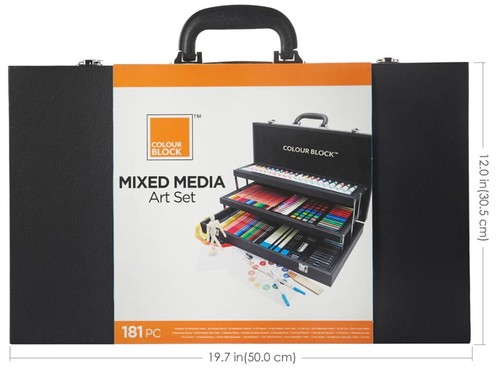  ערכת ציור משולבת במזוודת עץ, 181 חלקים MIXED MEDIA ART SET