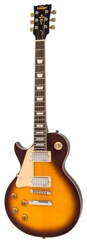 Vintage V100 Reissued Electric Guitar ~ Left Hand Flamed Ice Tea