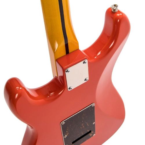 זוית נוספת Vintage V6M Reissued Firenza Red Electric Guitar