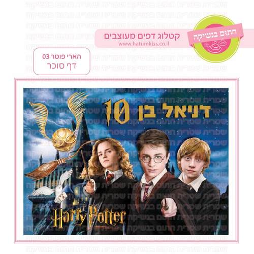 דף סוכר לעוגת גן מלבנית - הארי פוטר 03