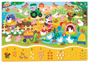 פאזל 25 חלקים ללימוד כמויות והכרת מספרים 1-9 - חווה