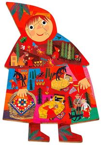 פאזל עץ סיפור מאויר בדמות כיפה אדומה עם 5 דמויות עומדות 24 חלקים