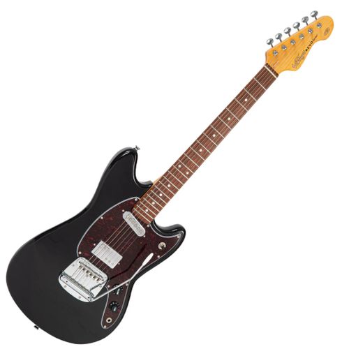 זוית נוספת Vintage REVO Series 'Colt' HS Duo Electric Guitar ~ Boulevard Black