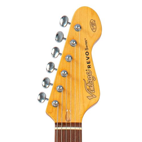 זוית נוספת Vintage REVO Series 'Colt' HS Duo Electric Guitar ~ Boulevard Black