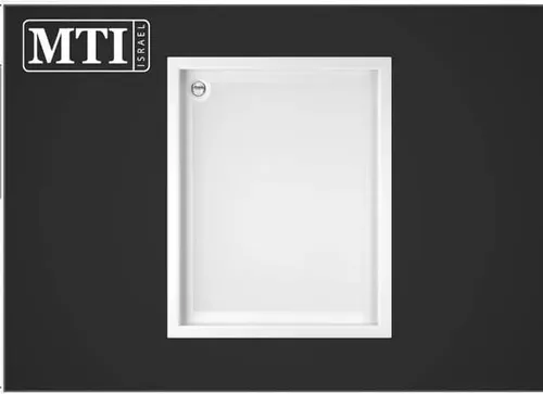 אגנית למקלחון מלבנית 80X100 דגם MTI-182 מבית אמבטיות MTI בגוון לבן.