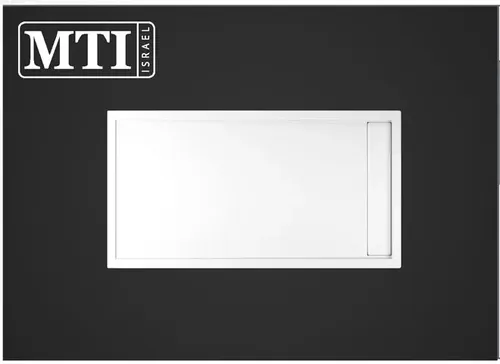 אגנית למקלחון מלבנית 70X130 MTI-266 מבית אמבטיות MTI עם תעלת ניקוז בגוון לבן.
